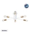 GLOBOSTAR® OLINDA 01385 Μοντέρνο Φωτιστικό Οροφής με Ντουί 6 x E27 AC 220-240V IP20 - Λευκό & Χάλκινο - Μ60 x Π60 x Υ20cm